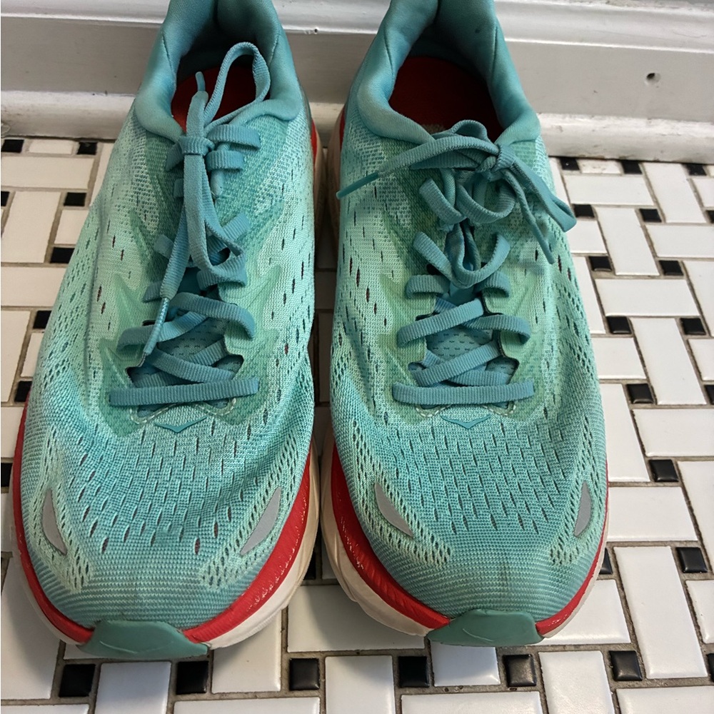 Hoka Aqua and Coral Athletic Shoes
